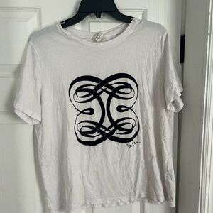 H&M White Tee with Black Graphic